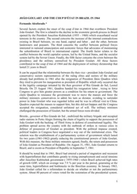 1964: Coup d'état i Brasilien – En konflikt mellan progressiva idéer och traditionella värderingar